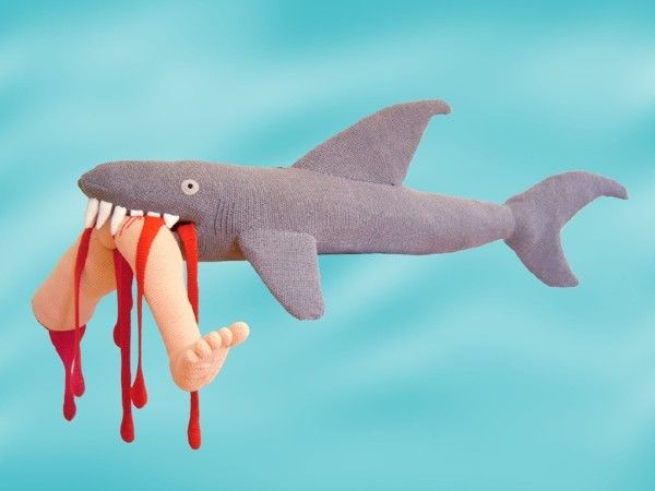 shark attack bloody plush doll image shark attack bloody plush doll image