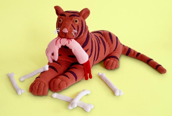 tiger attack bloody plush doll image tiger attack bloody plush doll image