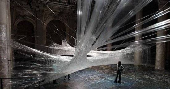 Packaging Tape Spider Web The Manmade Giant Spider Web Made from Packaging Tape