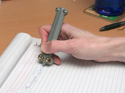 b6e6 butterfly knife styled pen inuse Butterfly Pen Proves Pen Is Mightier Than Knife