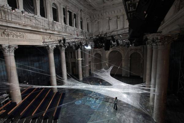 spiderweb design spiderweb design The Manmade Giant Spider Web Made from Packaging Tape