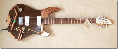steampunkguitarfull thumb Steampunk Electric Guitar Blowing Off Steam has never been this fun