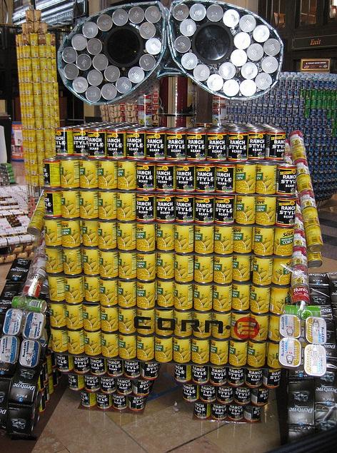 wall-e canstruction artwork 1 wall-e canstruction artwork 1