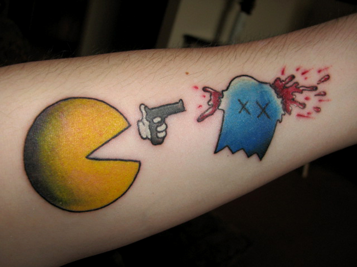 22 Awesome and Geeky Pacman Tattoos: There is something about Pacman that 