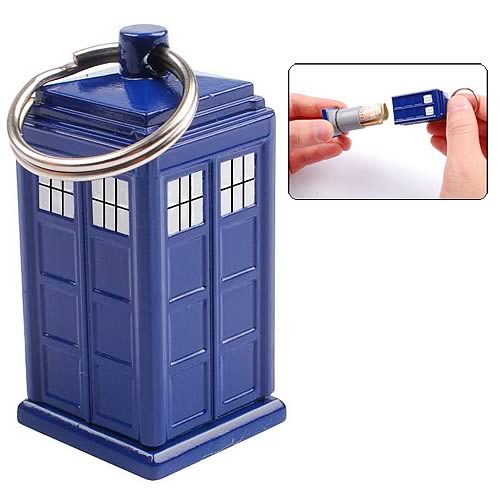 TARDISdoctorwhokeychain Doctor Who TARDIS Bank Keychain Hides Your Money