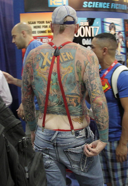superhero back2 Superhero Tattoo Bares All