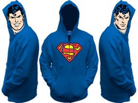 superman hoodie 580x432 Superhero or Villain Hoodie: Superman, Batman and the Joker