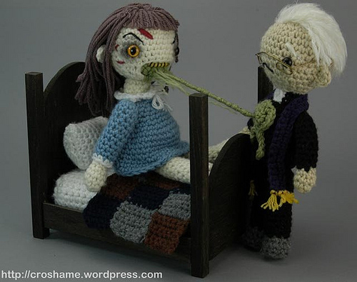 ex2 Exorcist Amigurumi Crocheted Scene