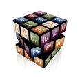 Adobe CS3 Icons Rubik's Cube 3D Design