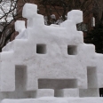Space Invader Alien Snow Sculpture