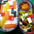Bento Boxes with Tetris Blocks