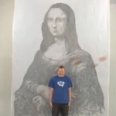 Mona Lisa Painting Made with Burger Grease
