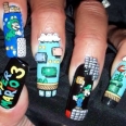 Super Mario Brothers 3 Fingernail Design Keeps Gamers from Biting Their Nails