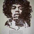 Jimi Hendrix Art made of Cassette Tapes
