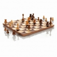 Luxurious Wooden Chess Set with Wobbly Pieces