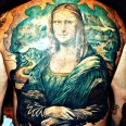 Huge Mona Lisa Back Tattoo is Painfully Artistic