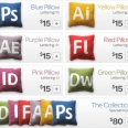 Bed Pillows Designed as Adobe Icons