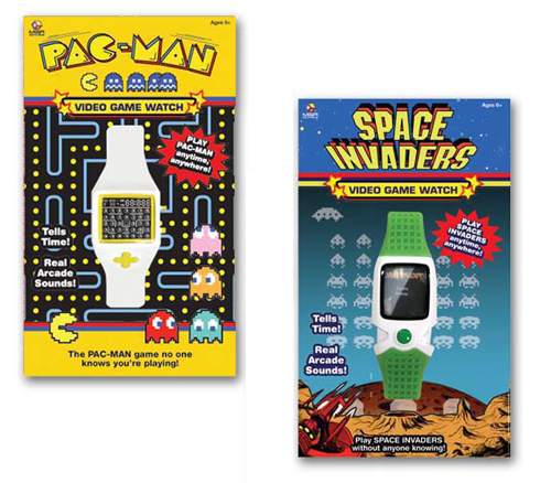 pacman-space-invaders-video-game-watches