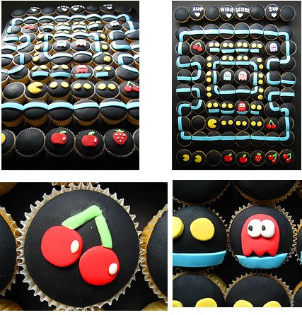 pacman game cupcake designs