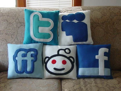 social media icons pillow designs