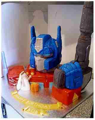 cool optimus prime cake design