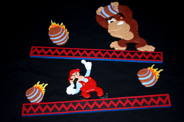 cool donkey kong table carvings