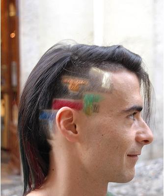 tetris bricks hair cut design