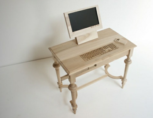 cool computer table from wood