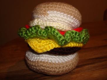 best cheeseburger crochet art