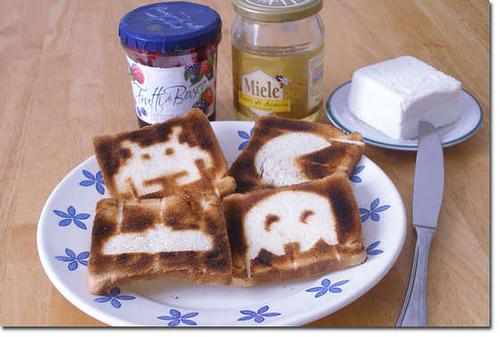 retro video game characters toast