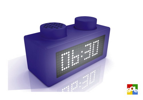 purple lego alarm clock