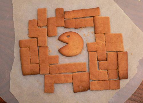 pacman tetris games gingerbread cookies