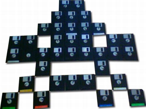 space invaders floppy disk design