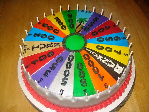cool wheel of fortune cake