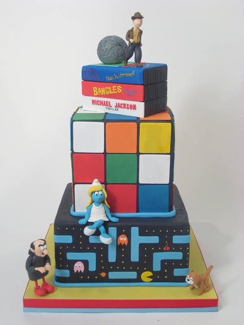 cool 80's cake design