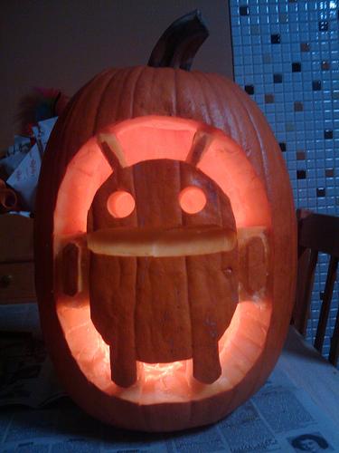 google android pumpkin face