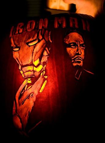 iron man pumpkin face