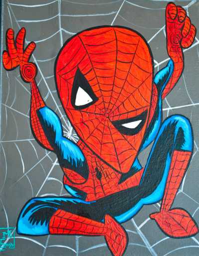 spiderman picasso drawing