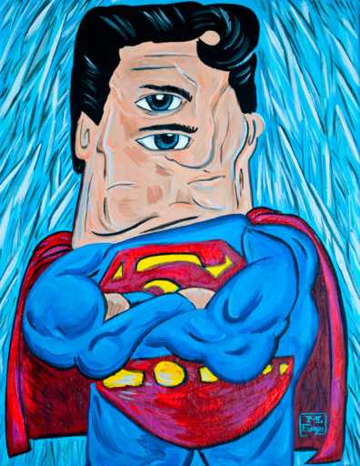 superman picasso drawing
