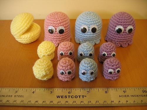 cute pacman crochet dolls
