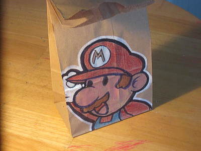 super mario bros lunch bag art
