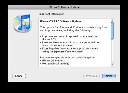 iphone 3.1.3 os update
