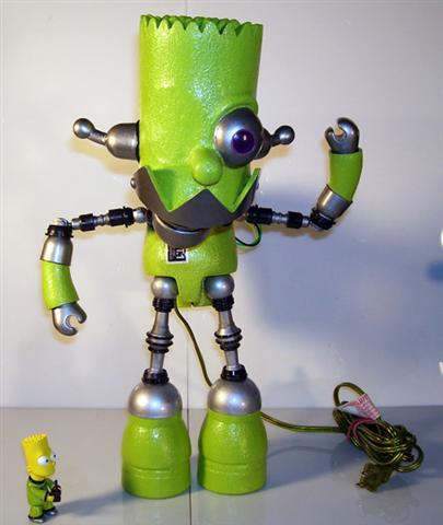 bart simpson green robot lamp