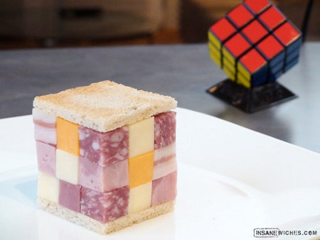 eatable rubik's cube sandwich