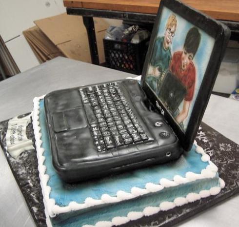 laptop cake front view