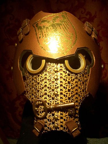 steampunk iron man helmet