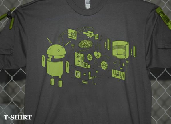 Android Exposed Right Onto an Exploded T-shirt
