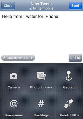 twitter iphone application screenshot