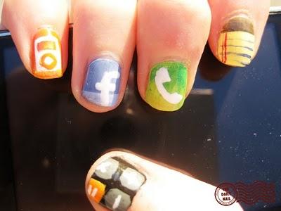 Paint the Apps of IPhone 4G on Your Nails 2