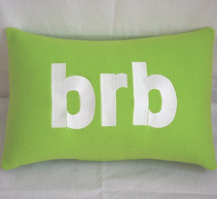 brb text talk pillow design image
